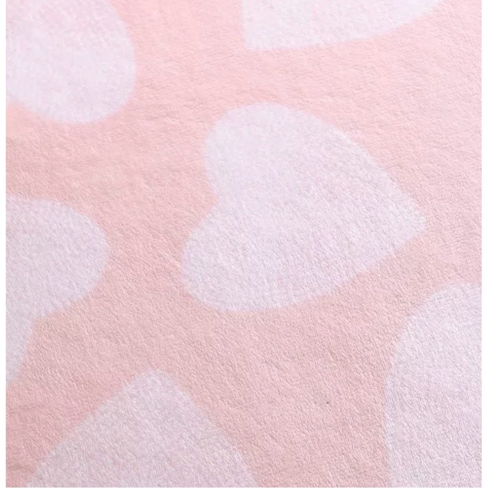 ULTRA SOFT PINK HEART PLUSH FLEECE THROW 50” x 70” - Picture 4 of 5